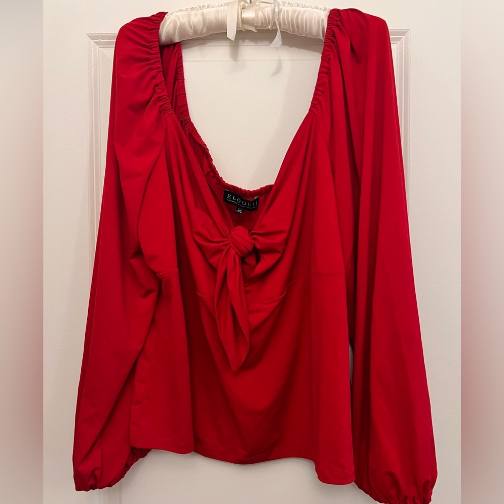 Red Keyhole Crop Eloquii 3X - GNO - Date Night - Fun Cute Top